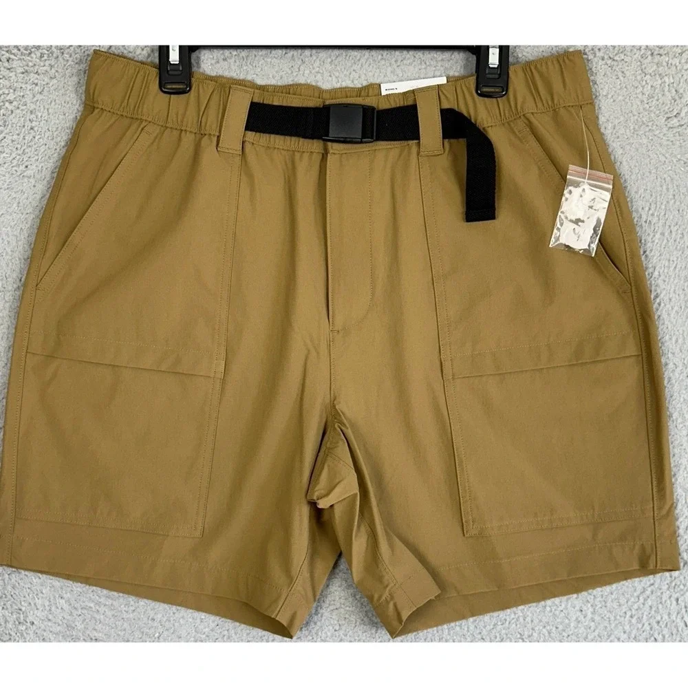 NEW Sonoma Shorts Mens 36 Tan Outdoor Cargo Hiking Belted Utility Stretch Waist